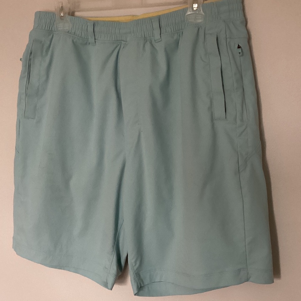 Birddogs Shorts Mens 3XL Long Blue Athletic Built-In Liner Zip Pockets FLAWS *So